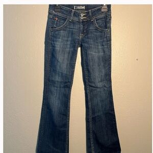 Hudson Signature Boot Cut Jeans Dark Wash Denim Stretch Low Rise 24 #W170DHA